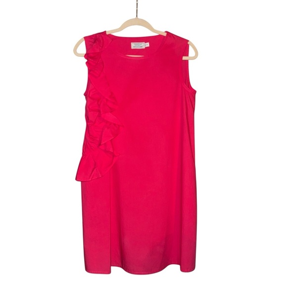 VINEYARD VINES 144th Kentucky Derby Hot Pink Cotton Side Ruffle Sheath Dress XS - Picture 5 of 13